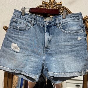 Everlane Blue Distressed Denim Shorts